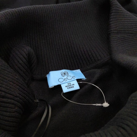 CeCe Off The Shoulder Long Sleeve Bell Cuff Sweater In Black - Picture 5 of 6